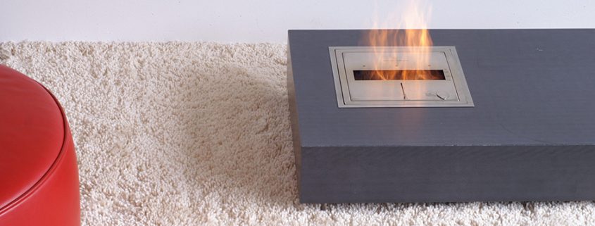 Couchtisch Beton niedrig mit Feuerstelle