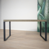Betontisch Nico - Silbergrau natur + pulverbeschichtet RAL7021